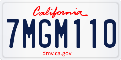 CA license plate 7MGM110