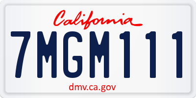 CA license plate 7MGM111