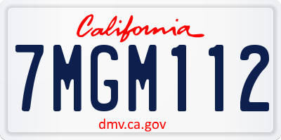 CA license plate 7MGM112