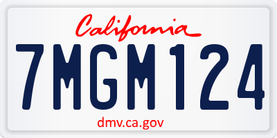 CA license plate 7MGM124