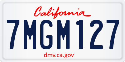CA license plate 7MGM127