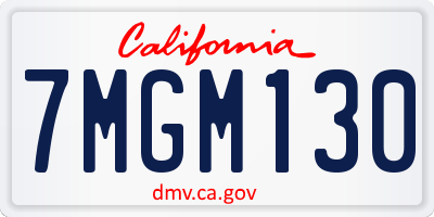 CA license plate 7MGM130