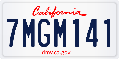 CA license plate 7MGM141