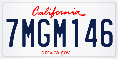 CA license plate 7MGM146