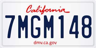 CA license plate 7MGM148