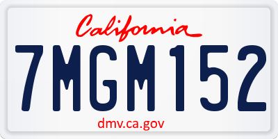 CA license plate 7MGM152