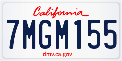 CA license plate 7MGM155