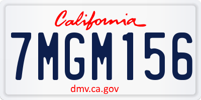 CA license plate 7MGM156