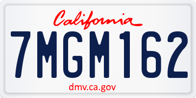 CA license plate 7MGM162