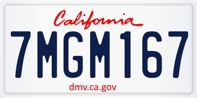 CA license plate 7MGM167