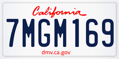 CA license plate 7MGM169