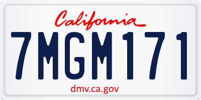 CA license plate 7MGM171