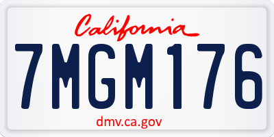 CA license plate 7MGM176