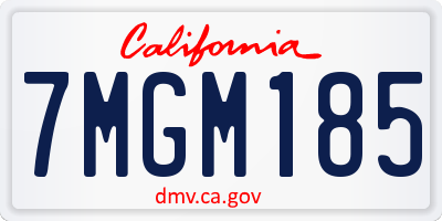 CA license plate 7MGM185