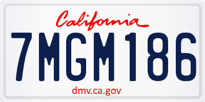 CA license plate 7MGM186