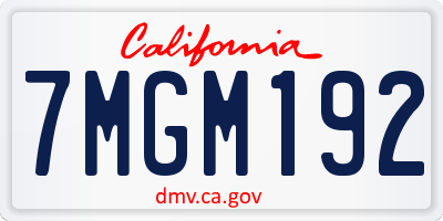 CA license plate 7MGM192
