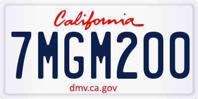 CA license plate 7MGM200