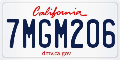 CA license plate 7MGM206