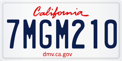 CA license plate 7MGM210