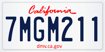 CA license plate 7MGM211