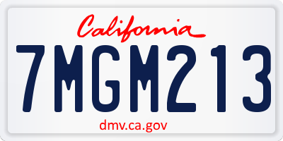 CA license plate 7MGM213