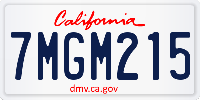 CA license plate 7MGM215