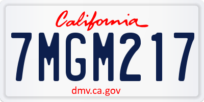 CA license plate 7MGM217