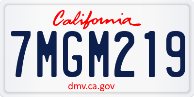 CA license plate 7MGM219