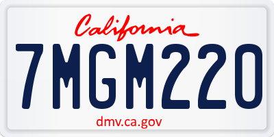 CA license plate 7MGM220