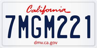 CA license plate 7MGM221