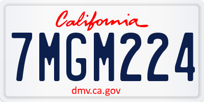 CA license plate 7MGM224