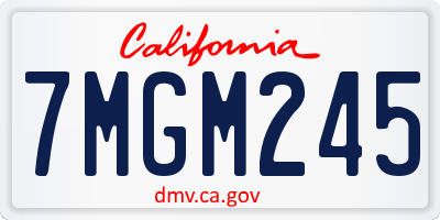 CA license plate 7MGM245