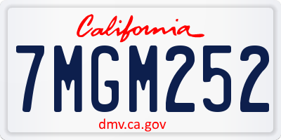 CA license plate 7MGM252