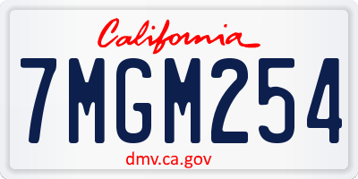 CA license plate 7MGM254