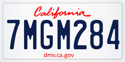 CA license plate 7MGM284