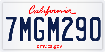 CA license plate 7MGM290