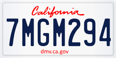 CA license plate 7MGM294
