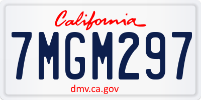 CA license plate 7MGM297