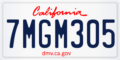 CA license plate 7MGM305