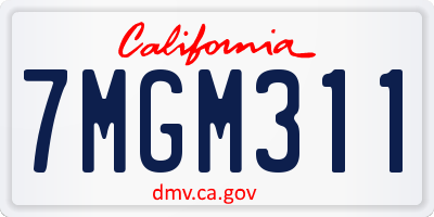 CA license plate 7MGM311