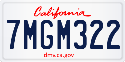 CA license plate 7MGM322