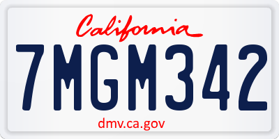 CA license plate 7MGM342