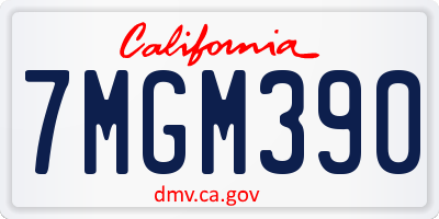 CA license plate 7MGM390