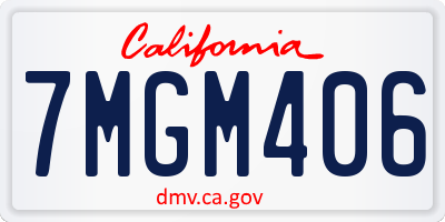 CA license plate 7MGM406