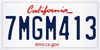 CA license plate 7MGM413