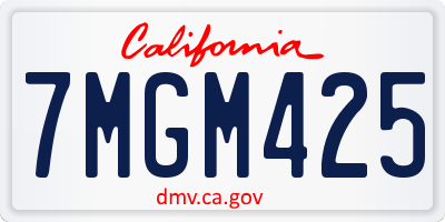 CA license plate 7MGM425