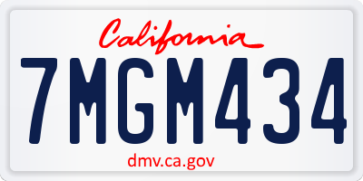 CA license plate 7MGM434