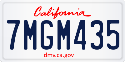 CA license plate 7MGM435