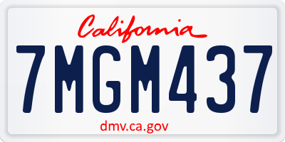 CA license plate 7MGM437
