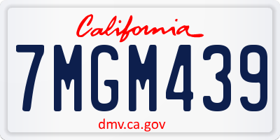 CA license plate 7MGM439